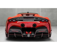 Body Kit Serat Karbon Kering Berkualitas Tinggi Model M Ukuran Kecil 3K untuk Upgrade Ferrari SF90 dengan Gaya M, Termasuk Lip Depan, Diffuser Belakang, dan Side Skirt