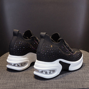 Zapatos de plataforma de malla a la moda para mujer, con cordones, informales, con suela gruesa, zapatillas deportivas para mujer y dama. - Product Image 5