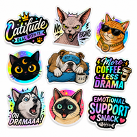 Autocollant personnalisé, design rétro Y2K, style moche et mignon, imperméable, impression rapide, sans MOQ, autocollants découpés pour fenêtre de voiture, ordinateur portable