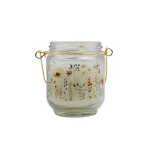 Vela perfumada de cera de soja por atacado, design personalizado, presente de aniversário e natal para uso doméstico, pote de mel com alça
