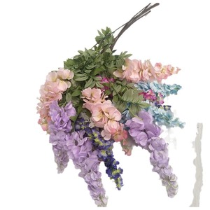 Fleurs artificielles Queyiyi, glycine en soie de 30 cm à 100 cm, décorations florales pour mariage, bandes décoratives pour plafond, multicolores - Product Image 5