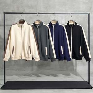 Yingling Side Striped Cotton Hoodie Custom Graphic Print Sport Jacket 4200GSM Heavyweight Zip up Hoodies - Product Image 2