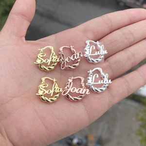 Aretes Duoying <span class=keywords><strong>Mini</strong></span> de 18 mm con Nombre Personalizado para Niñas, Aretes Pequeños en Forma de Espiral con Letra Personalizada para Niños - Product Image 5