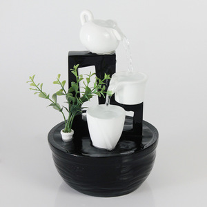 Ensemble de thé créatif avec fontaine à eau courante, ornement de bureau électrique pour la décoration de la maison, style chinois, décoration Feng Shui - Product Image 1