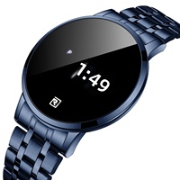 Montre électronique numérique à écran tactile pour homme, bracelet en acier inoxydable, calendrier, alarme LED lumineuse, mouvement à quartz, montre pour étudiant