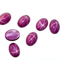 Pierre précieuse ovale Starlight Ruby Bare Stone Super Star Artificial Color Gemstone Wholesale Synthetic Red Pink Heat Round Cut