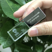 Promosyon hediye kristal usb bellek sürücüler 3.0 ile LED ışık özelleştirilmiş LOGO 32gb 64gb kazınmış kristal bellek USB sopa