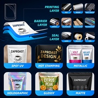 Sachets d'emballage café personnalisés imprimés mats refermables en Mylar de qualité alimentaire 3,5g pour grains, thé et snacks