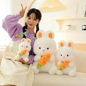 Hot sale 25/40/50cm carrot Bunny Stuffed Animal Toys Plushie Soft Cute Rabbit Fur Lovely Kid Gifts Wholesale