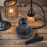 Petite douille de lampe à vis E14 SES avec certification VDE 250V, en matériau PC noir/blanc, pour lampe de table