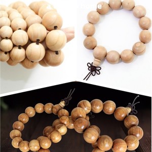 Peach Wood Round Bead Bracelet Unisex Religious Ceremony Gift Craft Jewelry - Product Image 4