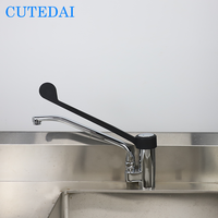 Robinet de cuisine monocommande contemporain en laiton, mitigeur haut pour lavabo, à poser sur comptoir, bec orientable, finition chromée, avec cartouche, garantie 3 ans, rotation 360°