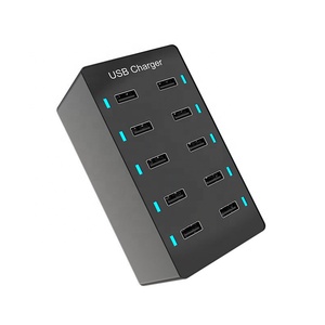 بيع بالجملة هاتف محمول متعدد المنافذ شاحن حائط usb شحن سريع 10usb منافذ <span class=keywords><strong>50W</strong></span> 2.4A دعم مع ضوء LED - Product Image 4