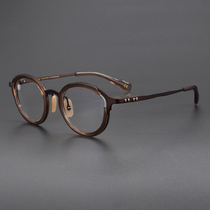 MM-0058 <span class=keywords><strong>Gafas</strong></span> <span class=keywords><strong>de</strong></span> Titanio Ligeras <span class=keywords><strong>de</strong></span> Media Montura para <span class=keywords><strong>Hombre</strong></span>, Diseño Vintage <span class=keywords><strong>2023</strong></span> con Diamantes, Montura <span class=keywords><strong>de</strong></span> <span class=keywords><strong>Gafas</strong></span> con Diseño Irregular Rojo y Elegante - Product Image 2