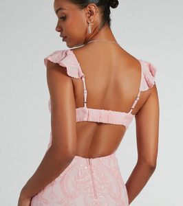 Ropa femenina europea más vendida - vestido sexy con lentejuelas tipo bandeau, elegante y versátil vestido largo de noche. - Product Image 6
