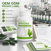 Capsules de spiruline à formule personnalisée, à base de plantes, supplément nutritionnel quotidien en flacon, fournisseur OEM ODM, marque privée