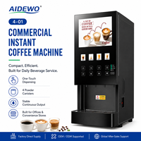 Aidewo YKT4-01 Fully Automatic Commercial Coffee Vending Machine 4 Powder Tanks 6 Flavors Hot/Cold Instant Coffee 110V/60Hz