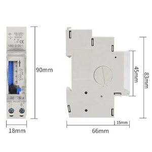 Minuteur mécanique analogique 24 heures SUL180A 220V 16A à piles, montage sur rail DIN pour accessoires solaires - Product Image 1