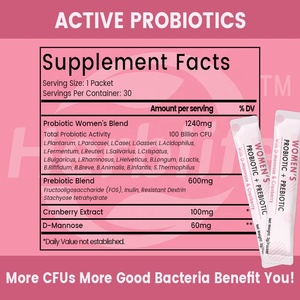 Poudre de Probiotiques Féminins en Marque Blanche OEM pour Femmes avec Prébiotiques, D-Mannose et Canneberge pour la Santé Digestive et Vaginale - Product Image 2
