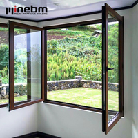 Ventana Americana Abatible Popular en EE. UU. con Rotura de Puente Térmico, Doble Vidrio y Rejillas Decorativas