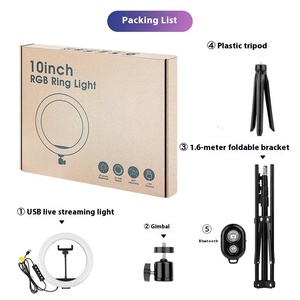 10 inch live streaming điền vào ánh sáng, đầy màu sắc ánh sáng môi trường xung quanh, điện thoại di động live streaming RGB điền vào ánh sáng - Product Image 6
