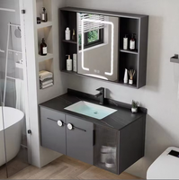 Meubles de salle de bain contemporains modernes, meuble-lavabo avec miroir, lavabo, solution de rangement de haute qualité, style nouveau et populaire