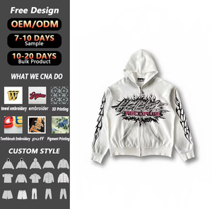 Stylish Oversized <strong>White</strong> <strong>Zip</strong> <strong>up</strong> Hoodie With Black Flame Graffiti Print Men Casual Daily Wear Oversized <strong>Zip</strong> <strong>up</strong> Hoodie - Product Image 1