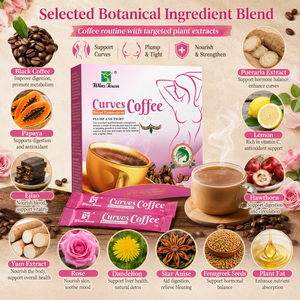 Café instantané <span class=keywords><strong>pour</strong></span> femmes Private Label Curves, sachets de café beauté, extrait botanique, OEM ODM, vente en gros en vrac - Product Image 4
