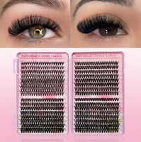 Extensions de cils synthétiques D Curl en grappes, style Manga Fairy, effilées et segmentées, faites à la main, réutilisables, kit d'extension de cils DQL