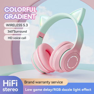 Cheap BT 5.0 Audifonos Gamer Wireless Gaming Headsets Cat Ear <strong>Cute</strong> Headphones for Girls Auriculares Bluetooth <strong>Earphones</strong> - Product Image 6