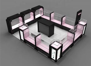 Bestyle thân thiện với môi <span class=keywords><strong>LED</strong></span> chiếu sáng trang sức hiển thị kiosk với kính trở lại cho trung tâm mua sắm - Product Image 6