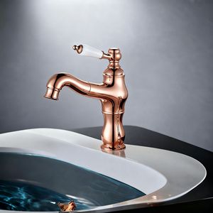 French Retro <b>Basin</b> Faucet <b>Single</b> Handle Deck Mounted Copper Ceramic Valve Hot Cold Water <b>Tap</b> - Product Image 3