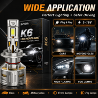 Ampoule de conversion de phare LED SFIDA K6 nouvelle génération 12V 6000K super lumineuse 150W 15000LM