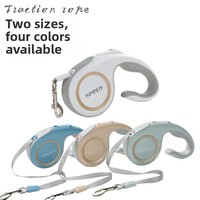 Laisse de chien rétractable automatique avec poignée ABS, verrouillage à un bouton, ruban en nylon, pour chiens de petite et moyenne taille, promenade en extérieur