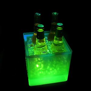 3.5L RGB Two Layers Square Tetragonum PP <b>Plastic</b> Led Ice Buckets for Party Restaurant Bar Ktv Wedding - Product Image 2