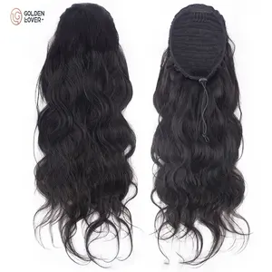 Human Hair Extensions With Clip In Drawstring Ponytail Natural Wave Brazilian Remy Hair Ponytails For Women