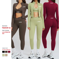 Ensemble de vêtements de sport 3 pièces de haute qualité personnalisé, veste zippée de fitness, leggings de yoga, soutien-gorge de sport pour femmes, ensemble de vêtements de sport pour le cyclisme en plein air