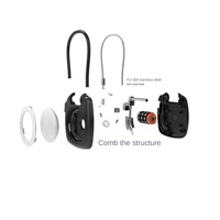 Étui de protection antichute en alliage de zinc durable pour Apple AirTag, entièrement recouvert, avec verrouillage par code 1S, pour bagages et cartable, finition polie AJF Noir