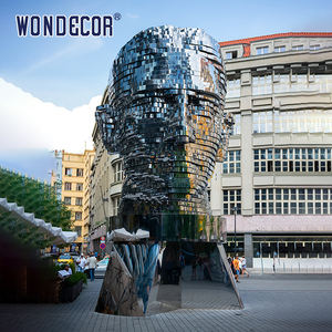 <span class=keywords><strong>Merveilles</strong></span> vente chaude conception personnalisée taille réaliste abstrait géométrique polyèdre super-héros atterrissage Sculpture en acier inoxydable - Product Image 1