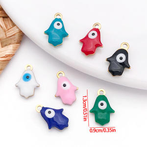 Gioielli fai da te fatti a mano in acciaio inossidabile 316L a forma di olio gocciolante occhio di diavolo con ciondoli alla moda in smalto placcato oro ciondoli - Product Image 3