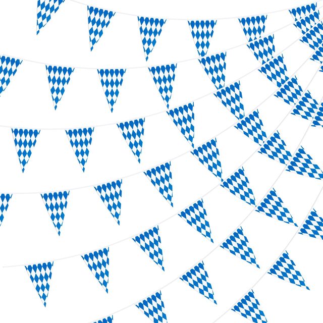 Oktoberfest Bavarian Hanging Check Flag German Themed Party Decorations Pennant Banner