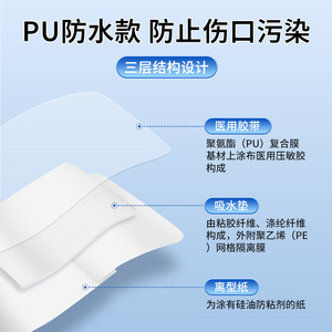 Pansement stérile HynaUt 6cmX7cm Film PU transparent pour soins des blessures - Product Image 4
