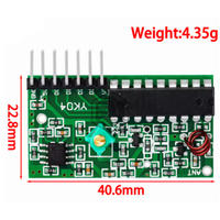 1 ensemble de kits de télécommande sans fil IC 2262/2272 à 4 canaux 315Mhz/433Mhz, module récepteur pour arduino