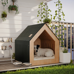 La migliore vendita di alta qualità in compensato stile moderno Cottage Look in legno casa per cani moderna casa per cani - Product Image 4