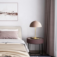 Lampe de table en fer forgé rose nordique, design semi-circulaire moderne et minimaliste, LED à piles, pour salon, décoration artistique de bureau