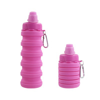 Bouteille d'eau pliable en silicone au design original pour le camping, avec bouchon à vis, pour adultes et randonnée, marque privée