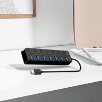 Extender laptop usb3.0hub, satu tarik tujuh port Hub USB 3.0 transmisi kecepatan tinggi cableUSB expander komputer