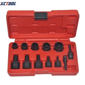 XCTOOL Auto Alat 10Pcs Multi Spline Baja Sekrup Extractor Set Alat Perbaikan Mobil XC1342