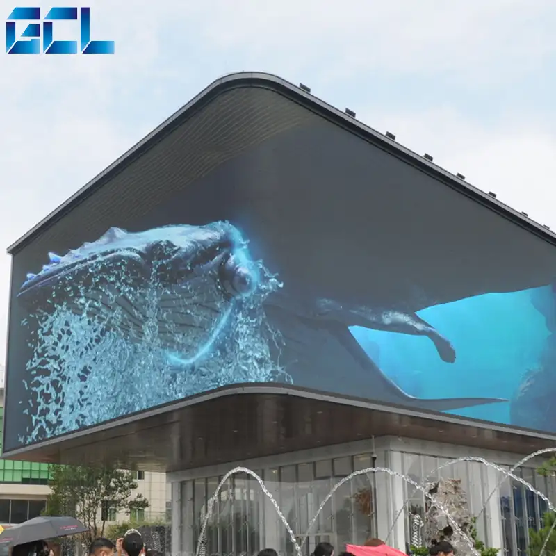 GCL आउटडोर में HD एलईडी स्क्रीन नग्न आंखों की 3D बिलबोर्ड विज्ञापन P3.91 P4.81 बड़े आउटडोर एलईडी प्रदर्शन