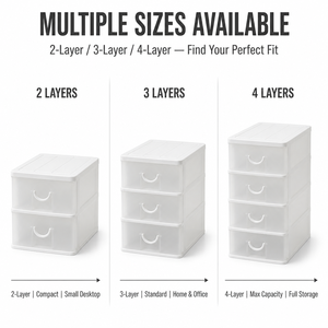 Stackable PP <b>Plastic</b> Desktop <b>Drawer</b> Organizer Multi Layer <b>Storage</b> Box for Jewelry Stationery Office Home - Product Image 3